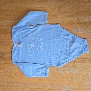 Long Sleeve Blue "Mama's Boy" Onesie size 12 months